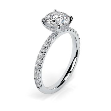 Charlotte Scallop 18ct White Gold Engagement Ring Oval