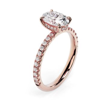 Charlotte Scallop 18ct Rose Gold Engagement Ring Oval
