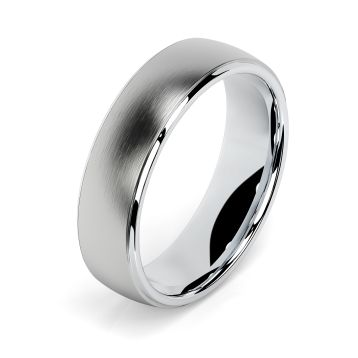 Side view of Eden Platinum 6mm Textured Court Wedding Ring