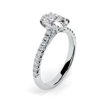 Florence Scallop Platinum Engagement Ring Oval