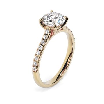 Kiera Scallop 18ct Yellow Gold Engagement Ring Round