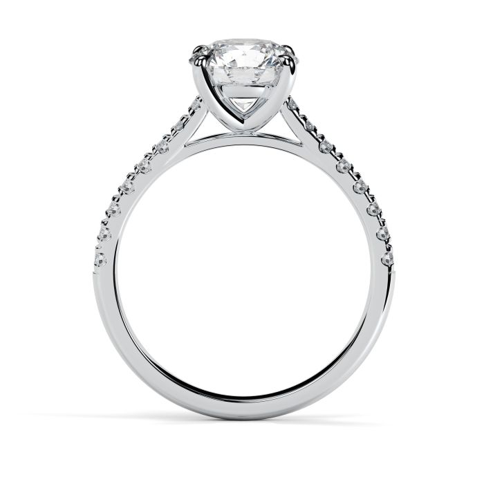 Kiera Scallop 18ct White Gold Engagement Ring Round