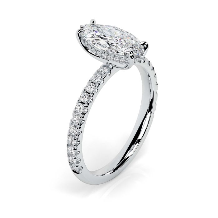 Charlotte Scallop Platinum Engagement Ring Marquise