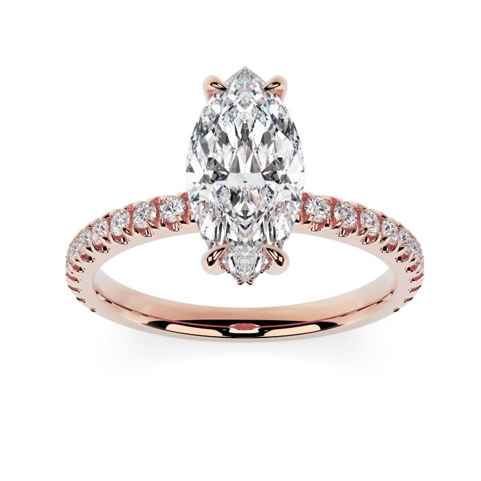 Charlotte Scallop 18ct Rose Gold Engagement Ring Marquise