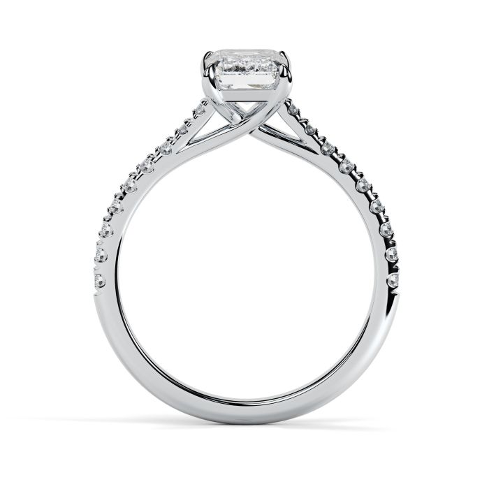Florence Scallop Platinum Engagement Ring Emerald