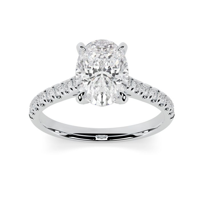 Kiera Scallop Platinum Engagement Ring Oval