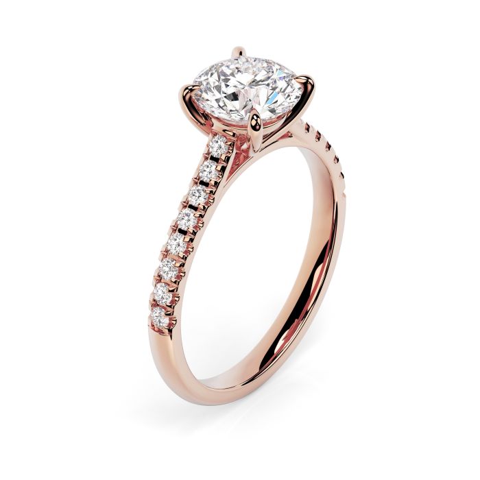 Kiera Scallop 18ct Rose Gold Engagement Ring Round