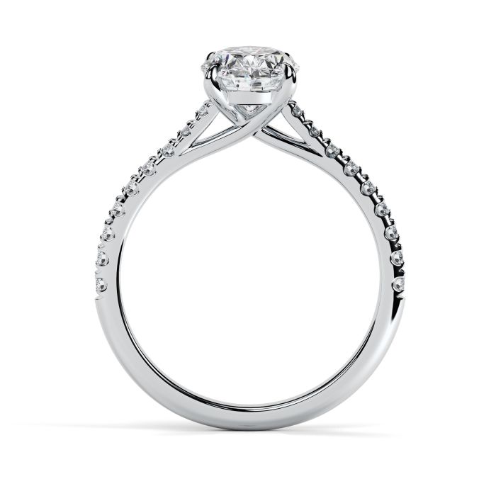 Florence Scallop 18ct White Gold Engagement Ring Oval