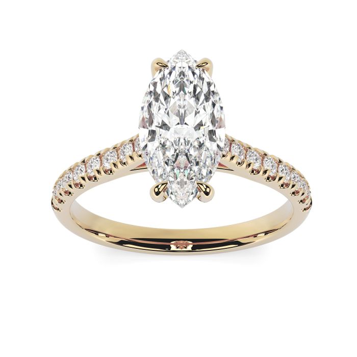 Kiera Scallop 18ct Yellow Gold Engagement Ring Marquise