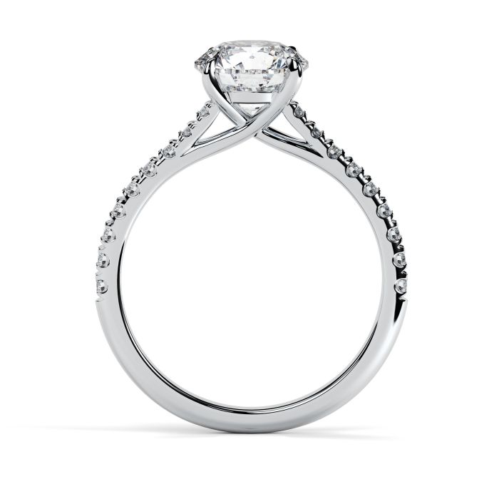 Florence Scallop 18ct White Gold Engagement Ring Round