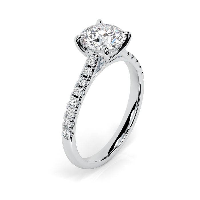 Kiera Scallop 18ct White Gold Engagement Ring Round