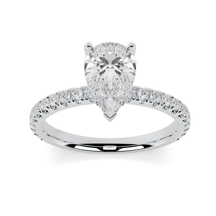 Charlotte Scallop Platinum Engagement Ring Pear