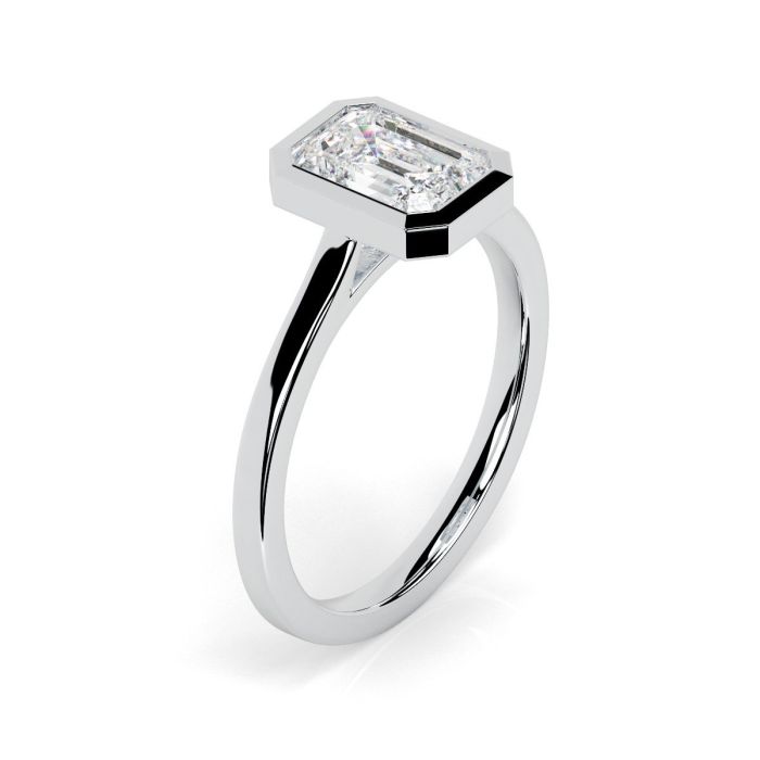 Alyssa 18ct White Gold Engagement Ring Emerald