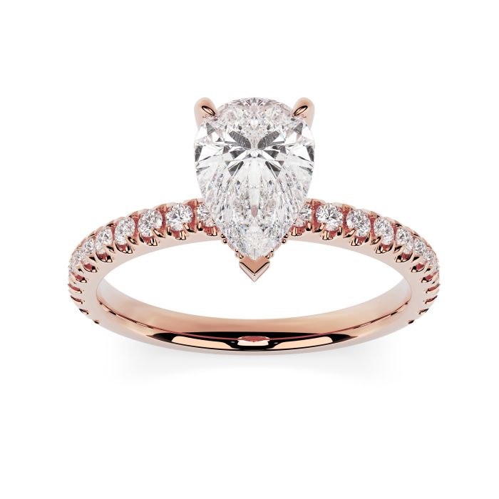 Charlotte Scallop 18ct Rose Gold Engagement Ring Pear