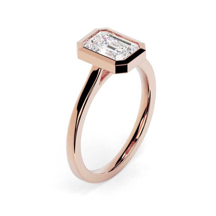 Alyssa 18ct Rose Gold Engagement Ring Emerald