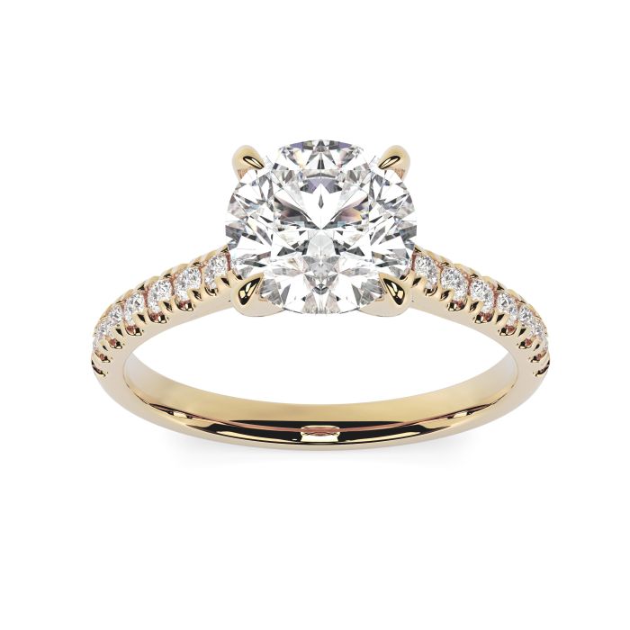 Kiera Scallop 18ct Yellow Gold Engagement Ring Round