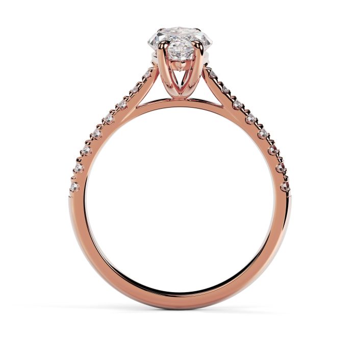 Kiera Scallop 18ct Rose Gold Engagement Ring Marquise