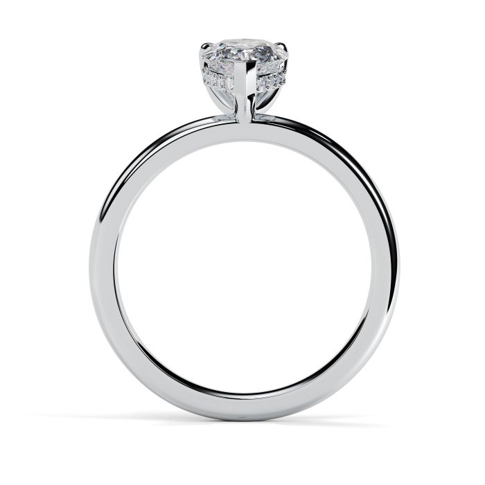 Charlotte Hidden Halo Platinum Engagement Ring Pear