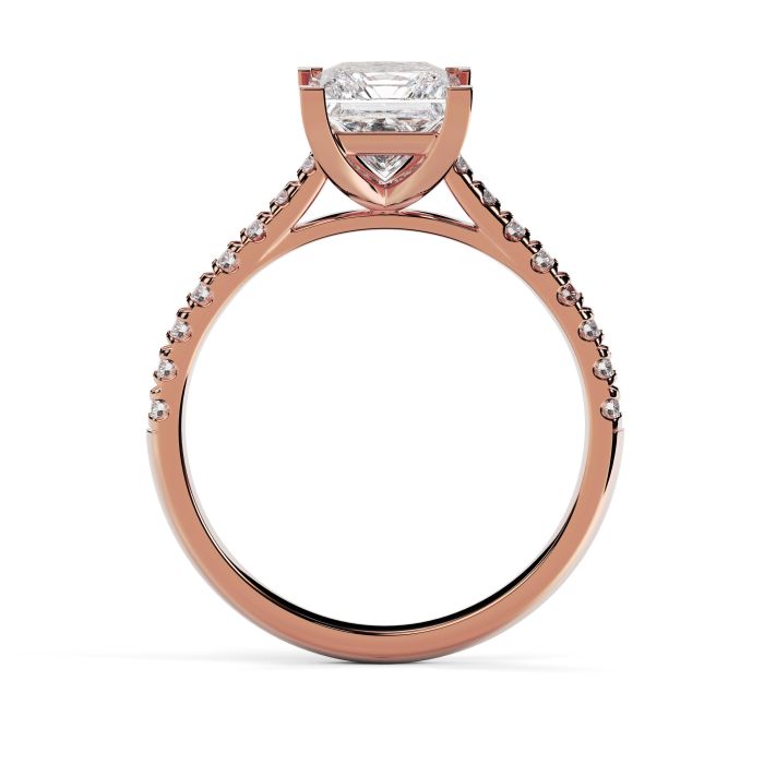 Kiera Scallop 18ct Rose Gold Engagement Ring Princess