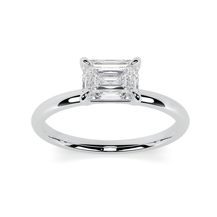 Eleanor Platinum Engagement Ring Emerald