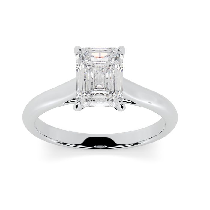Florence 18ct White Gold Engagement Ring Emerald