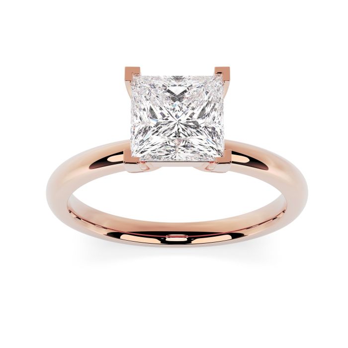 Charlotte 18ct Rose Gold Engagement Ring Princess Cut
