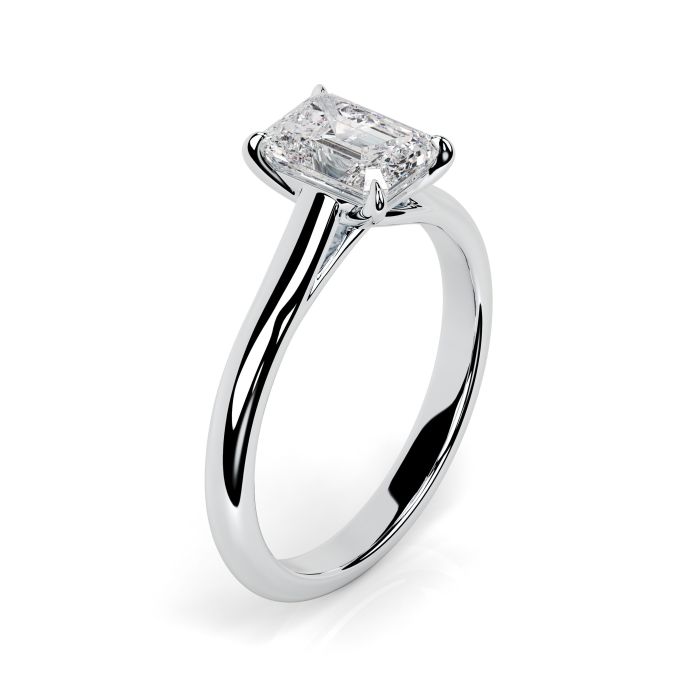 Florence Platinum Engagement Ring Emerald