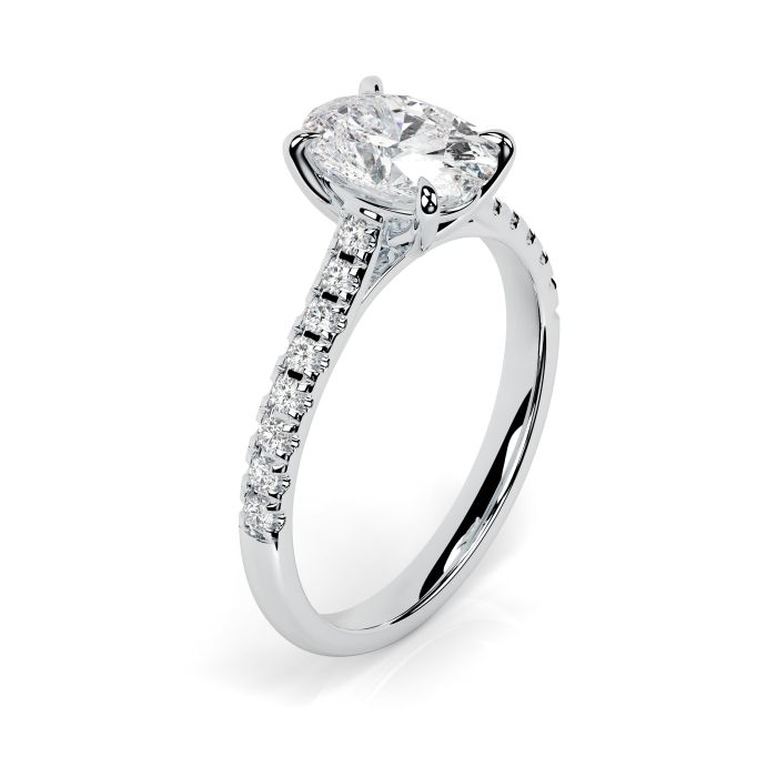 Kiera Scallop Platinum Engagement Ring Oval