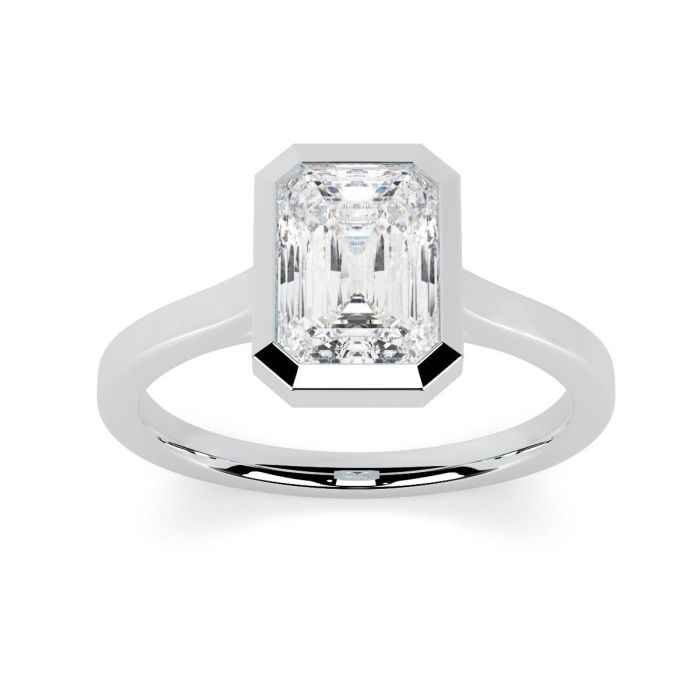 Alyssa 18ct White Gold Engagement Ring Emerald