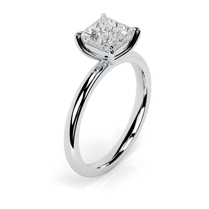 Charlotte 18ct White Gold Engagement Ring Princess Cut