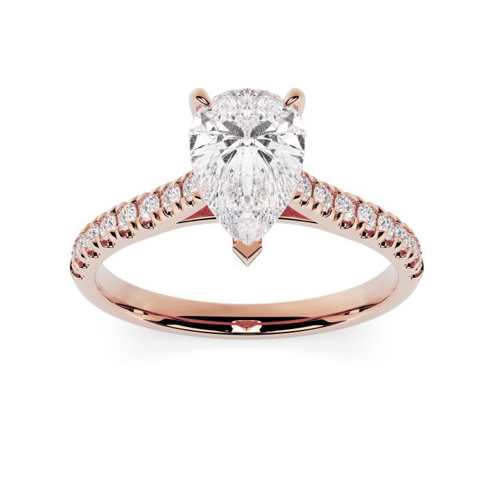 Kiera Scallop 18ct Rose Gold Engagement Ring Pear