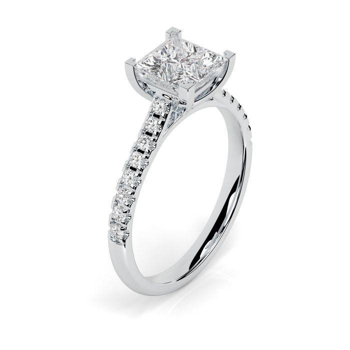 Kiera Scallop Platinum Engagement Ring Princess