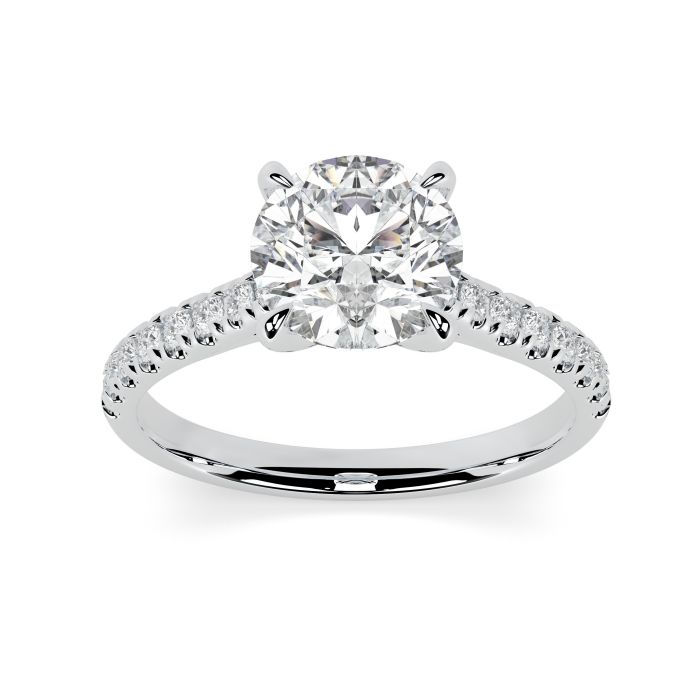 Kiera Scallop Platinum Engagement Ring Round