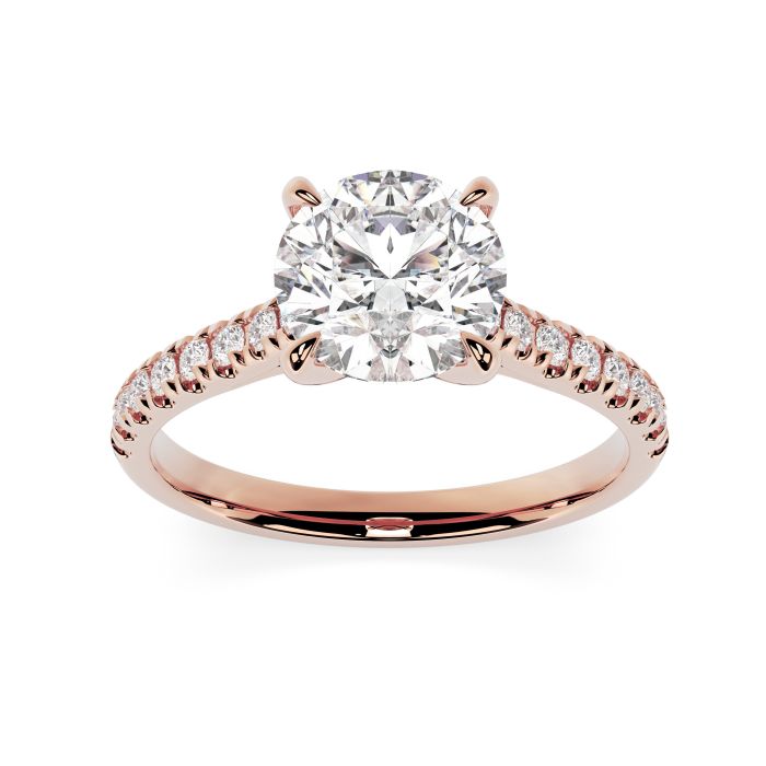 Kiera Scallop 18ct Rose Gold Engagement Ring Round