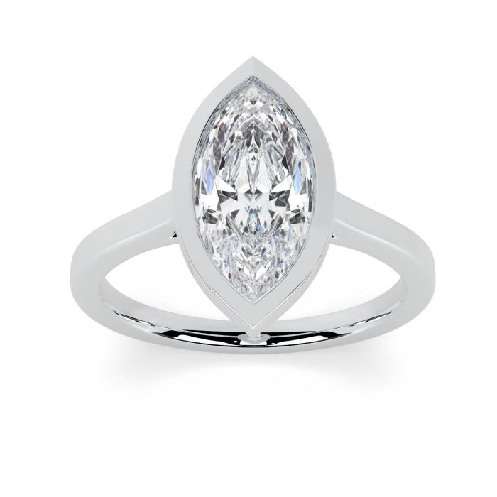 Alyssa Platinum Engagement Ring Marquise