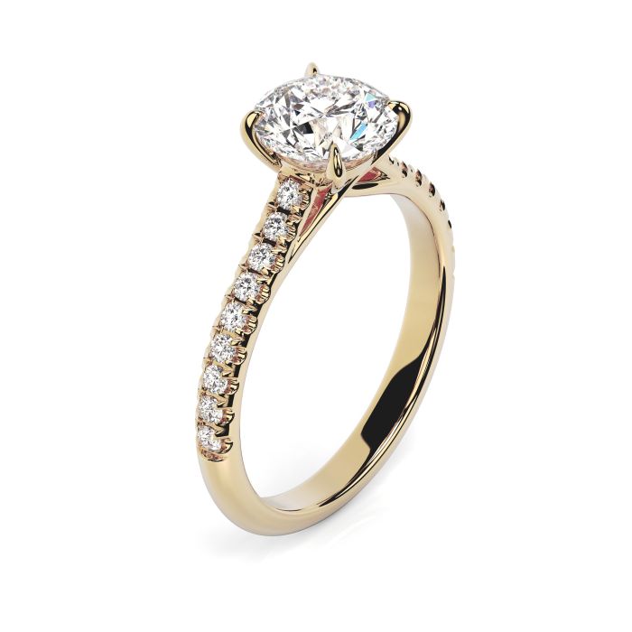Florence Scallop 18ct Yellow Gold Engagement Ring Round