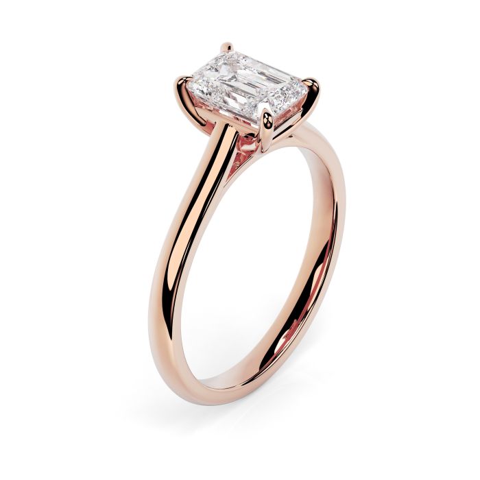 Kiera 18ct Rose Gold Engagement Ring Emerald