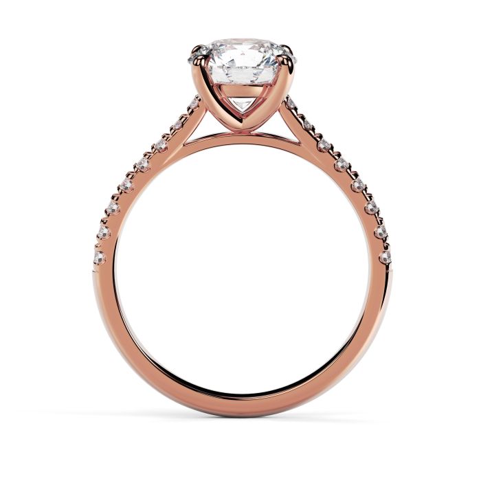 Kiera Scallop 18ct Rose Gold Engagement Ring Round