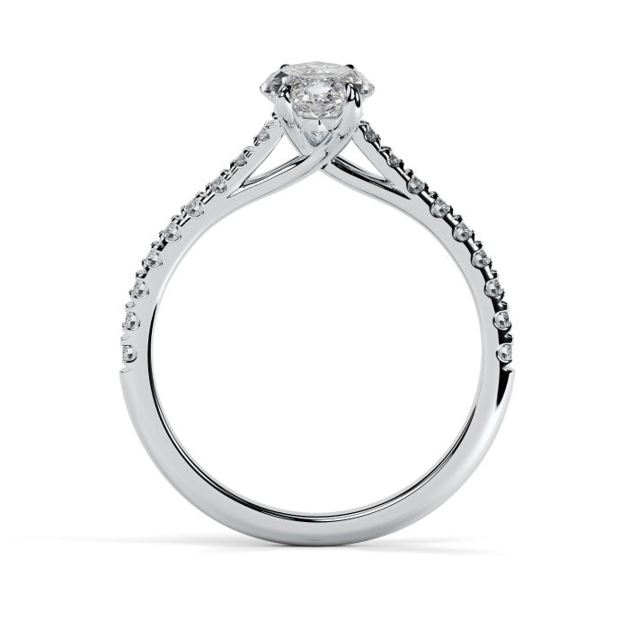 Florence Scallop Platinum Engagement Ring Marquise