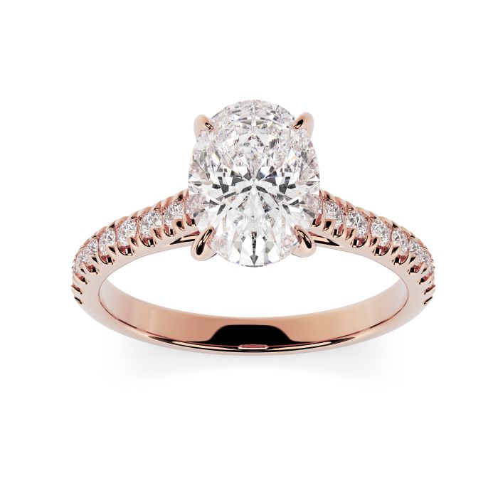 Florence Scallop 18ct Rose Gold Engagement Ring Oval