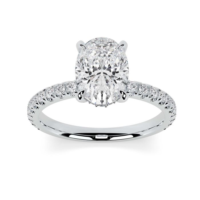 Charlotte Scallop Platinum Engagement Ring Oval