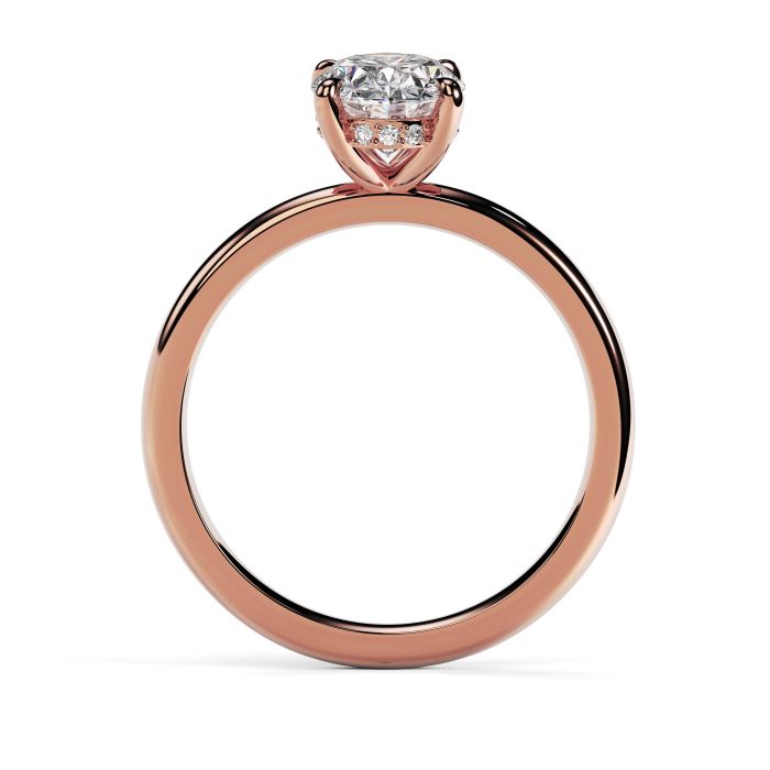 Charlotte Hidden Halo 18ct Rose Gold Engagement Ring Oval