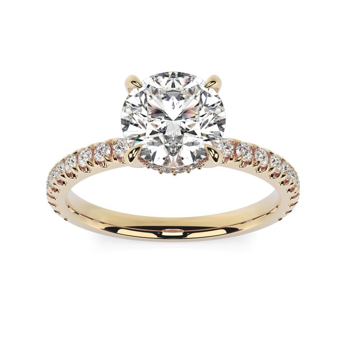 Charlotte Scallop 18ct Yellow Gold Engagement Ring Round