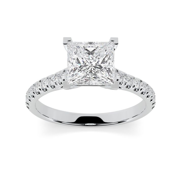 Florence Scallop Platinum Engagement Ring Princess