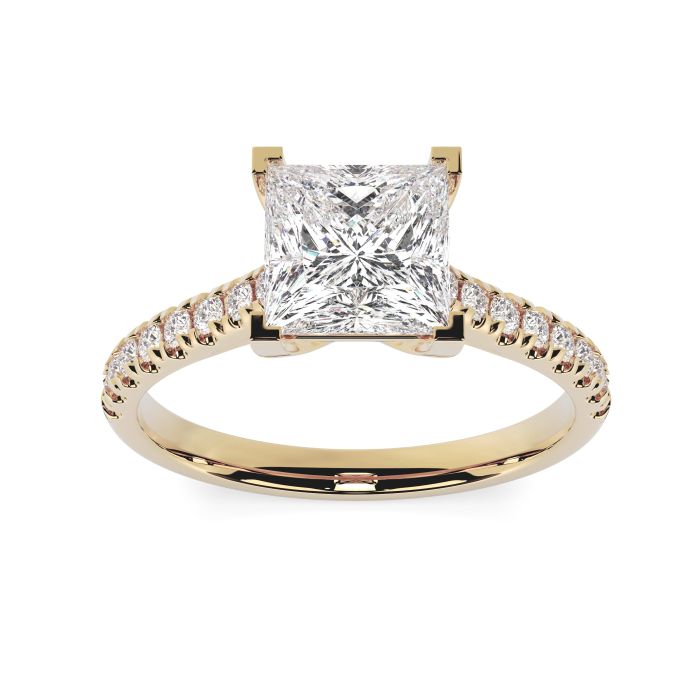 Kiera Scallop 18ct Yellow Gold Engagement Ring Princess