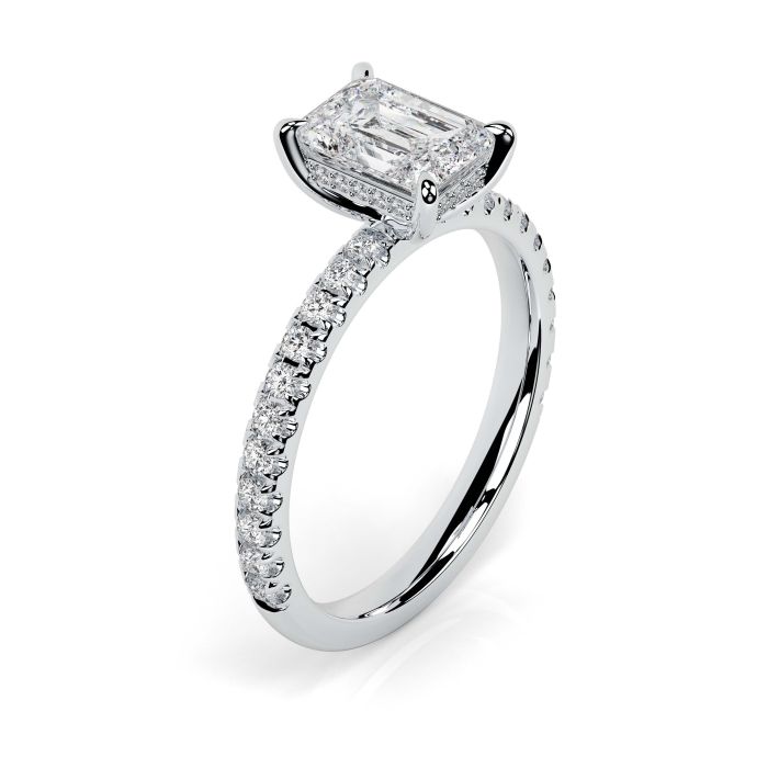 Charlotte Scallop Platinum Engagement Ring Emerald