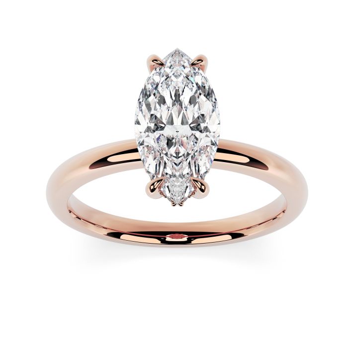 Charlotte Hidden Halo 18ct Rose Gold Engagement Ring Marquise