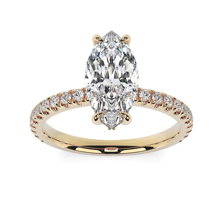 Charlotte Scallop 18ct Yellow Gold Engagement Ring Marquise