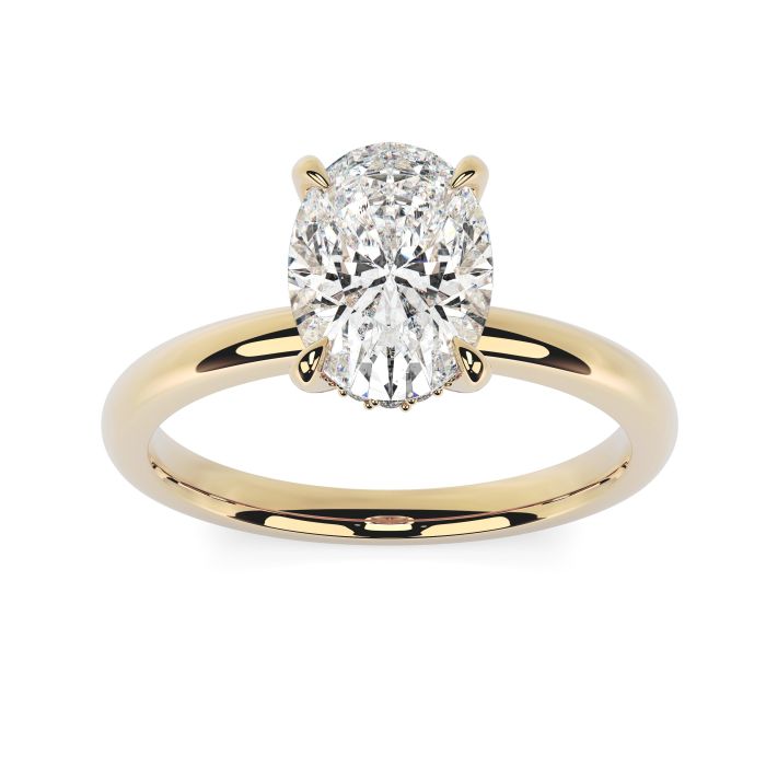 Charlotte Hidden Halo 18ct Yellow Gold Engagement Ring Oval
