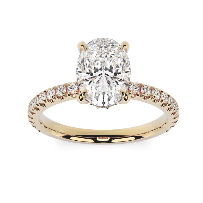 Charlotte Scallop 18ct Yellow Gold Engagement Ring Oval